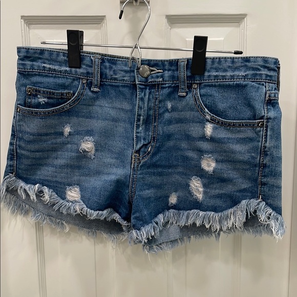 Free People Pants - Free People Blue Denim Cut-Off Jean Shorts Size 28